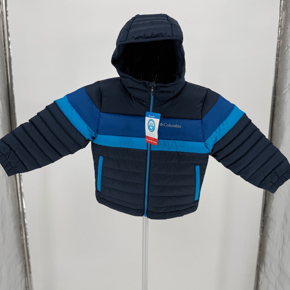 Columbia Youth Tumble‎ Rock Down Hooded Jacket XXS 4/5 RDS Certified Blue Navy